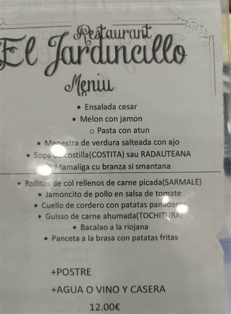 el jardincillo menú|Dine